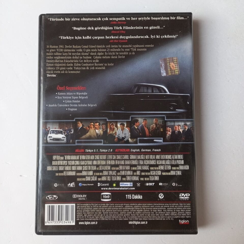 DEVRİM ARABALARI - HALİT ERGENÇ - TANER BİRSEL - ALTAN GÖRDÜM- DVD - 2.EL