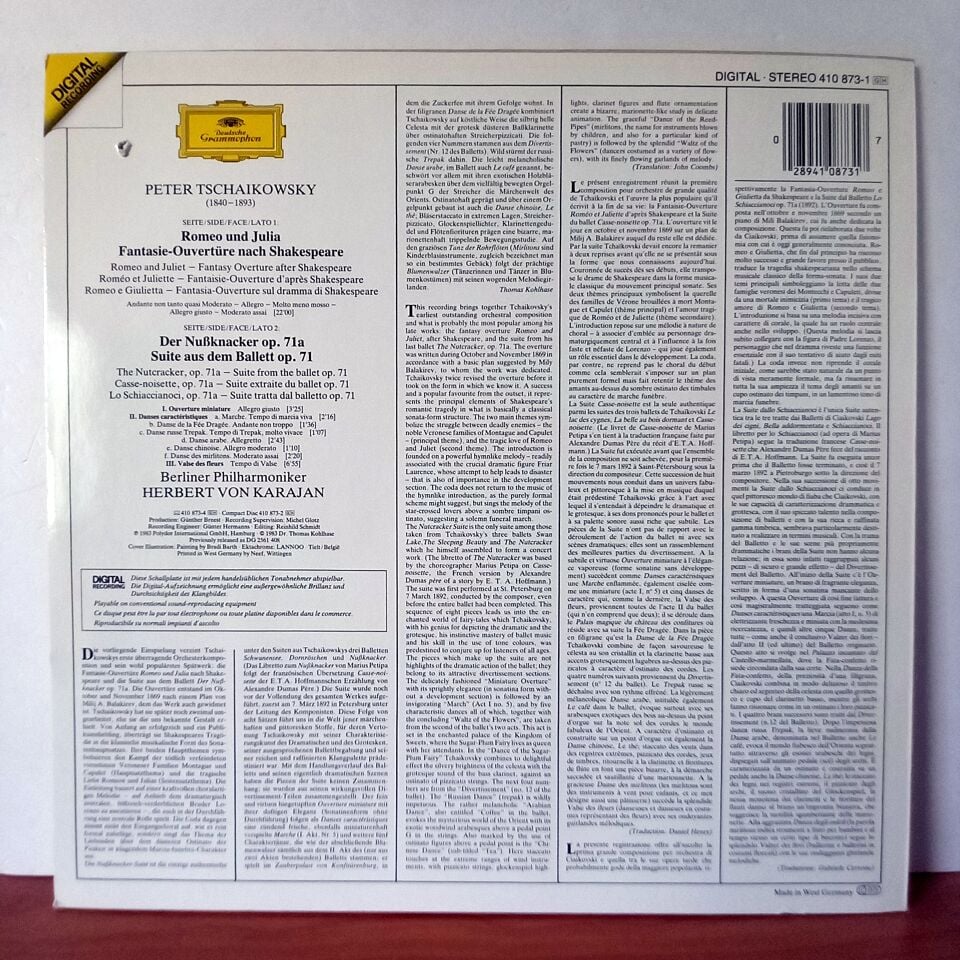 TSCHAIKOWSKY: ROMEO UND JULIA / NUSSKNACKER = NUTCRACKER SUITE / BERLINER PHILHARMONIKER ∙ HERBERT VON KARAJAN (1983) - LP 2.EL PLAK