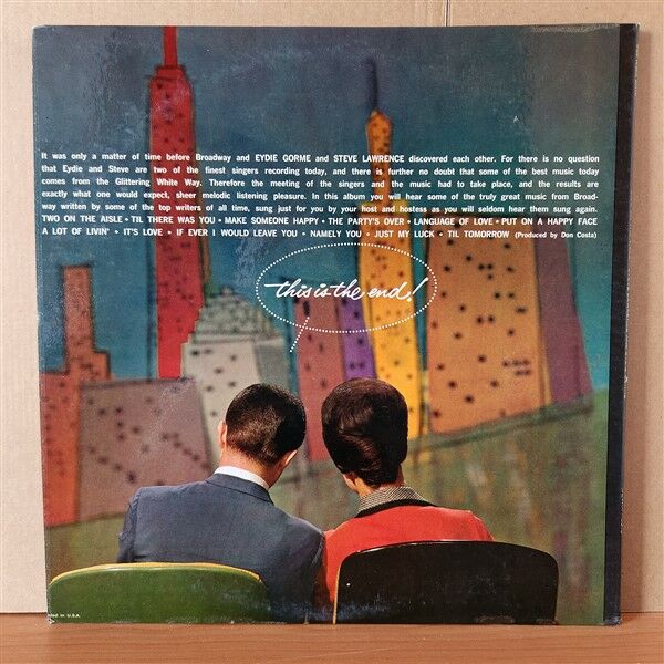 STEVE LAWRENCE AND EYDIE GORME – TWO ON THE AISLE (1963) - LP 2.EL PLAK