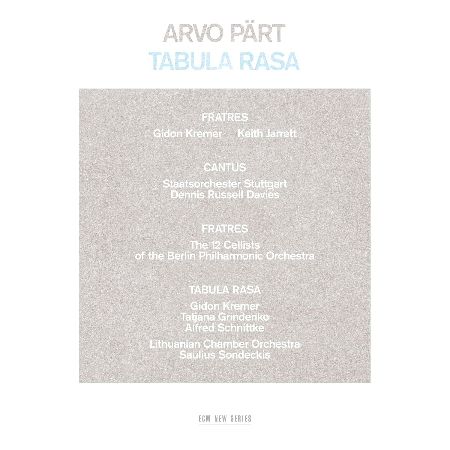 ARVO PART - TABULA RASA , FRATRES , CANTUS ... / GIDON KREMER KEITH JARRETT (1984) - LP ECM RECORDS ECM NEW SERIES 2024 EDITION SIFIR PLAK