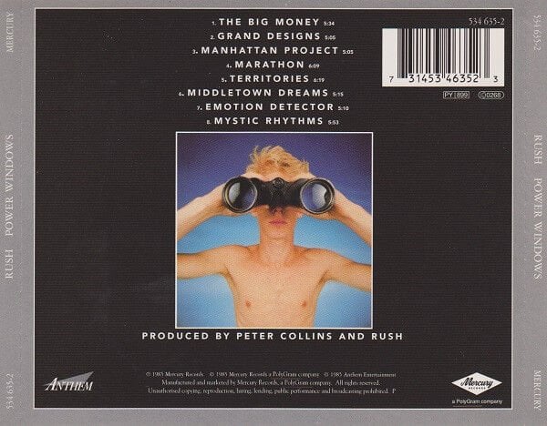 RUSH – POWER WINDOWS (1985) - CD REMASTERED REISSUE JEWEL CASE CASE AMBALAJINDA SIFIR