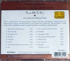 WAYNE GRATZ - FROM ME TO YOU / LOVE SONGS OF LENNON & MCCARTNEY (1997) - CD ENSO RECORDS 2.EL