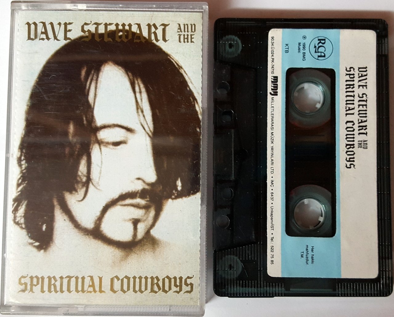 DAVE STEWART AND THE SPIRITUAL COWBOYS (1990) MMY CASSETTE MADE IN TURKEY ''USED''