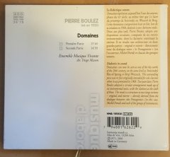 PIERRE BOULEZ  - DOMAINES /MICHEL PORTAL/ENSEMBLE MUSIQUE VIVANTE - CD HARMONIA MUNDI DIGIPACK 2.EL