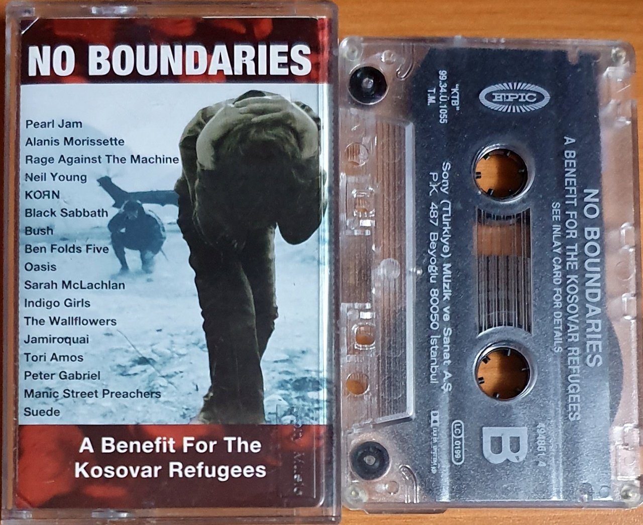 NO BOUNDARIES / A BENEFIT FOR THE KOSOVAR REFUGEES / PEARL JAM, ALANIS MORISSETTE, OASIS, BUSH, SUEDE, TORI AMOS, KORN (1999) - KASET EPIC 2.EL