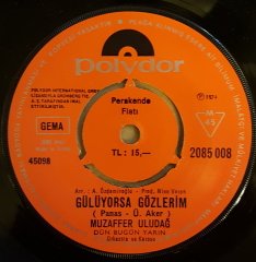 MUZAFFER ULUDAĞ - UMUT / GÜLÜYORSA GÖZLERİM - 7'' 45 DEVİR KAPAKLI 2.EL PLAK