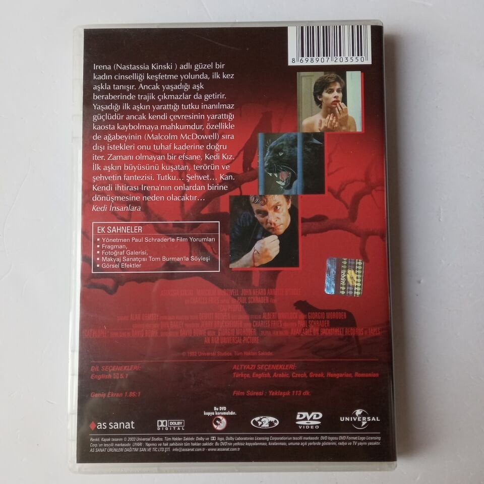 KEDİ KIZ - CAT PEOPLE - NASTASSIA KINSKI - MALCOLM MCDOWELL - DVD - 2.EL