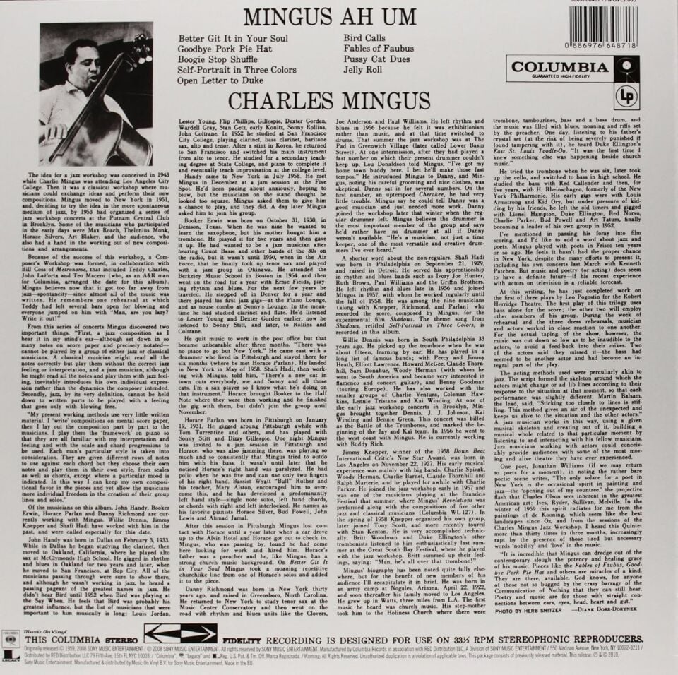 CHARLES MINGUS - MINGUS AH UM (1959) - LP 180GR 2010 EDITION SIFIR PLAK