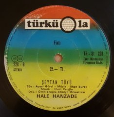 HALE HANZADE - DUYMAZ OLAYDIM / ŞEYTAN TÜYÜ - 7'' 45 DEVİR KAPAKLI 2.EL PLAK