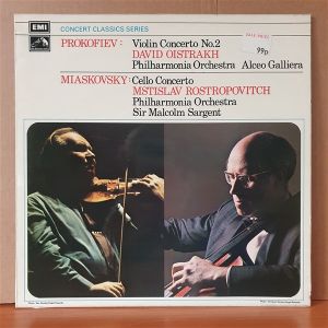 PROKOFIEV: VIOLIN CONCERTO NO.2 / DAVID OISTRAKH - MIASKOVSKY: CELLO CONCERTO / MSTISLAV ROSTROPOVITCH (1973) - LP 2.EL PLAK