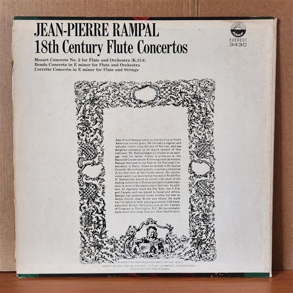 JEAN-PIERRE RAMPAL – 18TH CENTURY FLUTE CONCERTOS - LP 2.EL PLAK