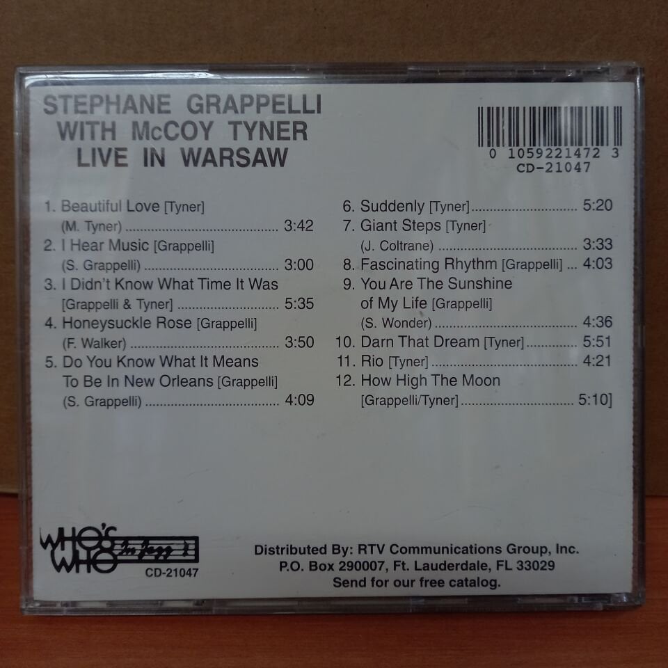 STEPHANE GRAPPELI WITH Mc COY TYNER - LIVE IN WARSAW (1996) - CD 2. EL