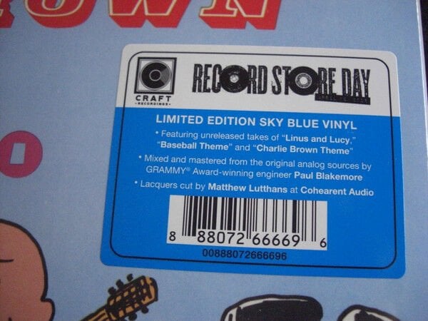 VINCE GUARALDI TRIO - JAZZ IMPRESSIONS OF A BOY NAMED CHARLIE BROWN / ALTERNATE TAKES (1964) - LP RECORD STORE DAY 2025 BLUE COLOURED EDITION SIFIR PLAK