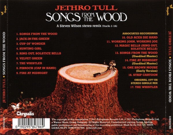 JETHRO TULL – SONGS FROM THE WOOD 40TH ANNIVERSARY EDITION / THE STEVEN WILSON REMIX (1977) - CD REMASTERED 2017 REISSUE JEWEL CASE AMBALAJINDA SIFIR