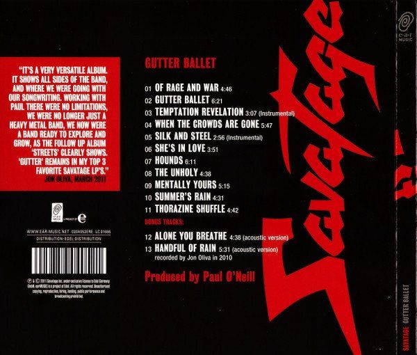 SAVATAGE – GUTTER BALLET (1989) - 2011 DIGIPAK CD AMBALAJINDA SIFIR