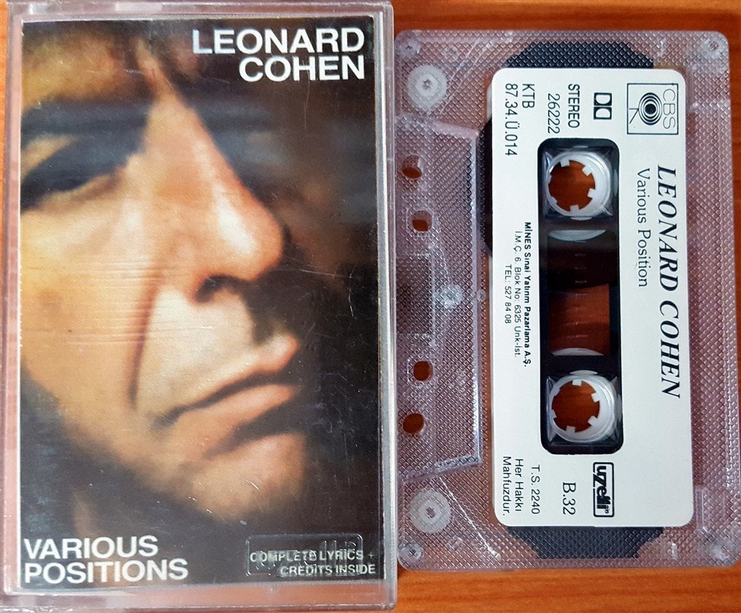 LEONARD COHEN - VARIOUS POSITIONS (1987) UZELLI CASSETTE MADE IN TURKEY ''USED''
