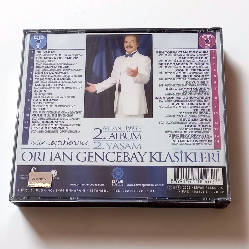 ORHAN GENCEBAY KLASİKLERİ - SİZİN SEÇTİKLERİNİZ 66\'DAN 93\'E - 2CD 2.EL