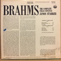 BRAHMS, COMPLETE CELLO SONATAS JANOS STARKER (1969) 2.EL PLAK