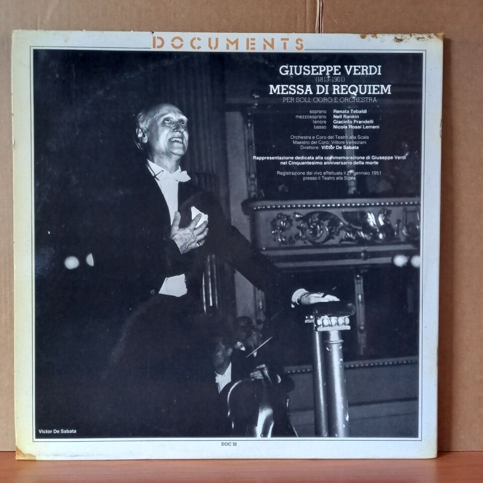 GIUSEPPE VERDI: MESSA DI REQUIEM / RENATA TEBALDI, VICTOR DE SABATA (1982) - 2LP 2.EL PLAK