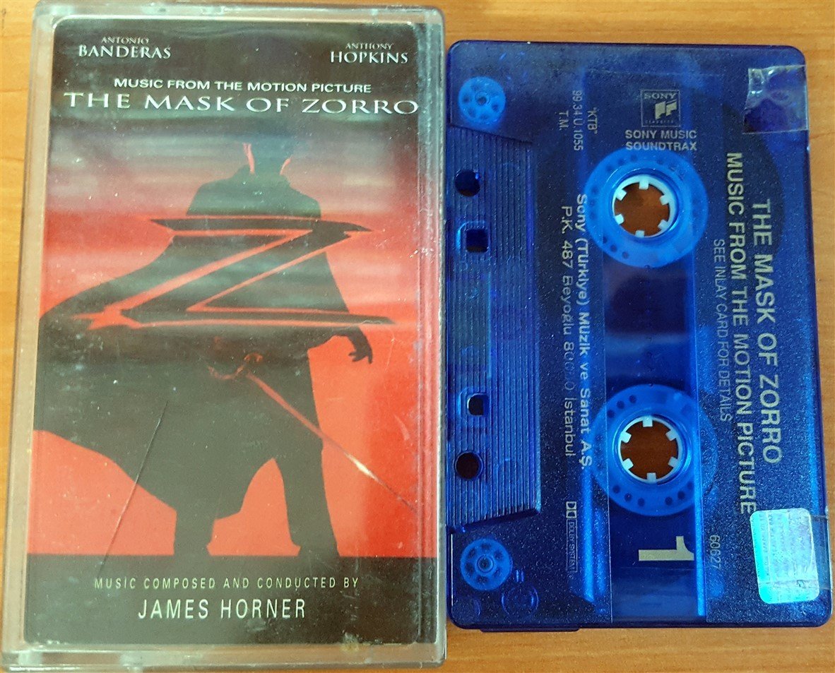 THE MASK OF ZORRO SOUNDTRACK / JAMES HORNER (1999) SONY KASET 2.EL