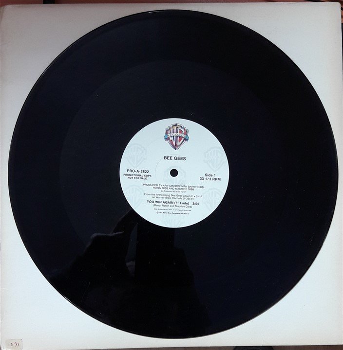 BEE GEES - YOU WIN AGAIN (1987) - 12'' MAXI SINGLE PLAK 2.EL PROMO DÜZ KAPAK