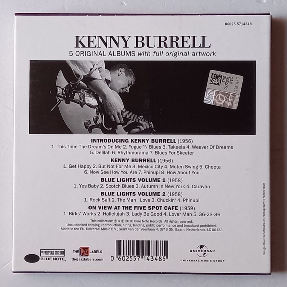KENNY BURRELL – 5 ORIGINAL ALBUMS (2016) - 5CD BOX SET REISSUE 2.EL