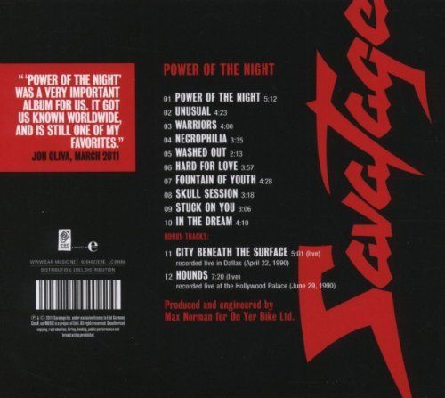 SAVATAGE – POWER OF THE NIGHT (1985) - 2011 DIGIPAK CD AMBALAJINDA SIFIR