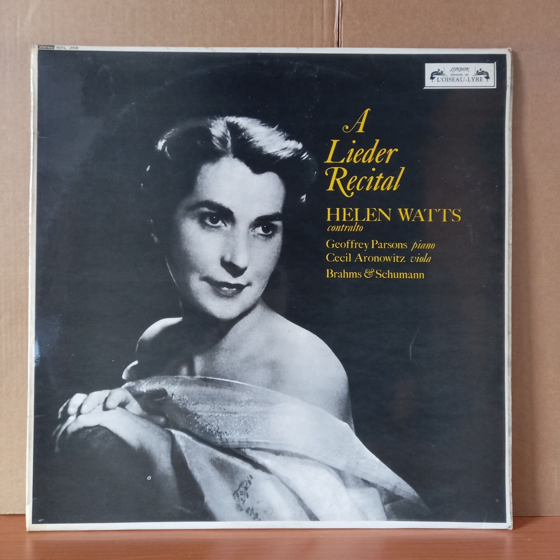 A LIEDER RECITAL / HELEN WATTS / GEOFFREY PARSONS / CECIL ARONOWITZ ...