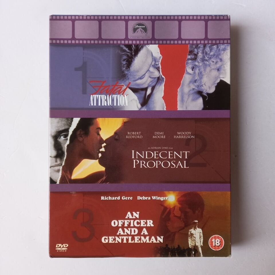 INDECENT PROPOSAL, FATAL ATTRACTION, AN OFFICER AND A GENTLEMAN  ROBERT REDFORD - DEMI MOORE - WOODY HARRELSON - 3DVD - 2.EL