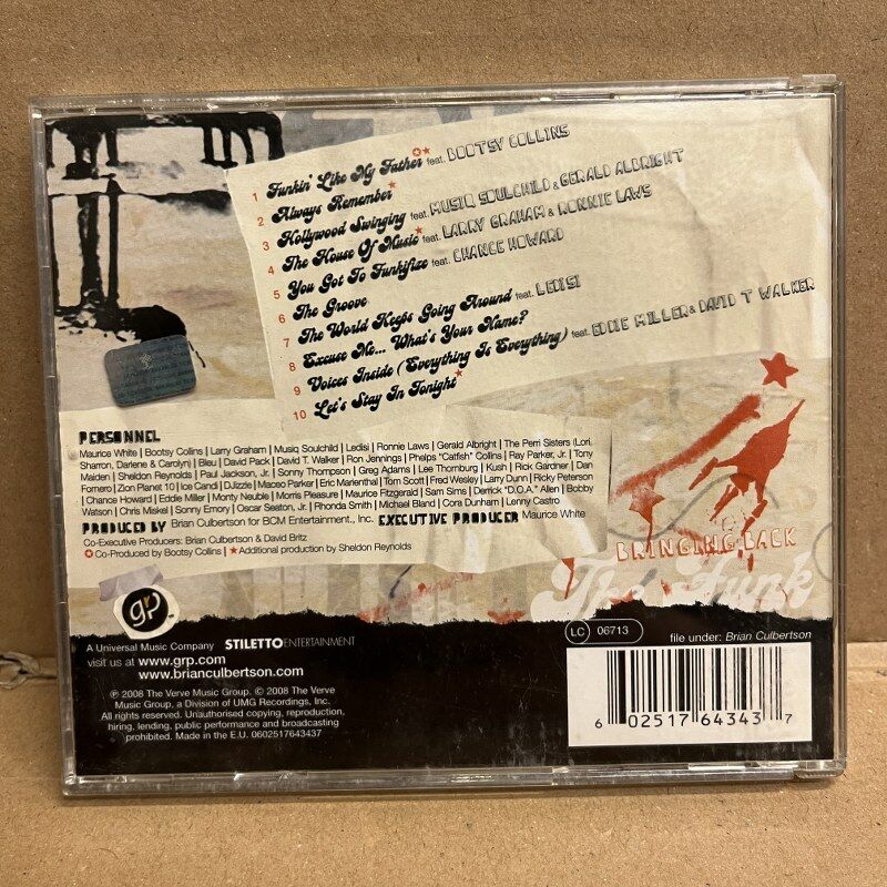 BRIAN CULBERTSON – BRINGING BACK THE FUNK (2008) - CD 2.EL
