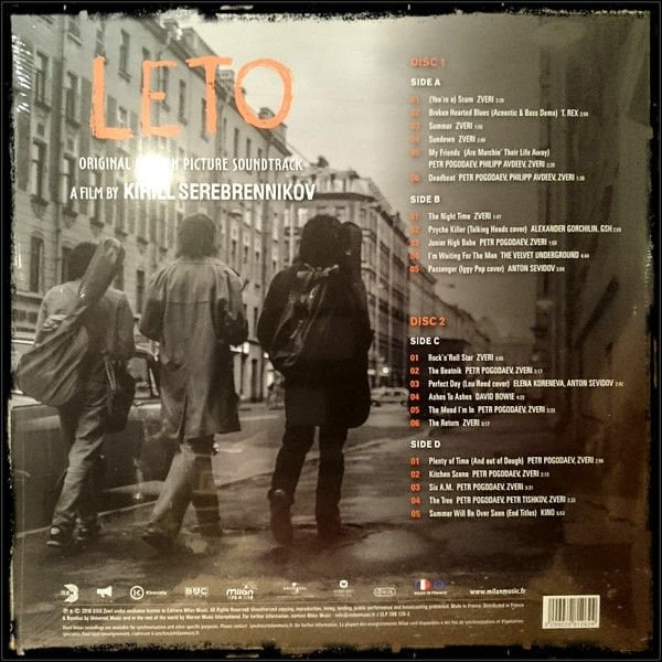 LETO - ORIGINAL MOTION PICTURE SOUNDTRACK - ZVERI, T REX, DAVID BOVIE, KINO, PETR POGODEV,..  (2018) - 2xLP SIFIR PLAK