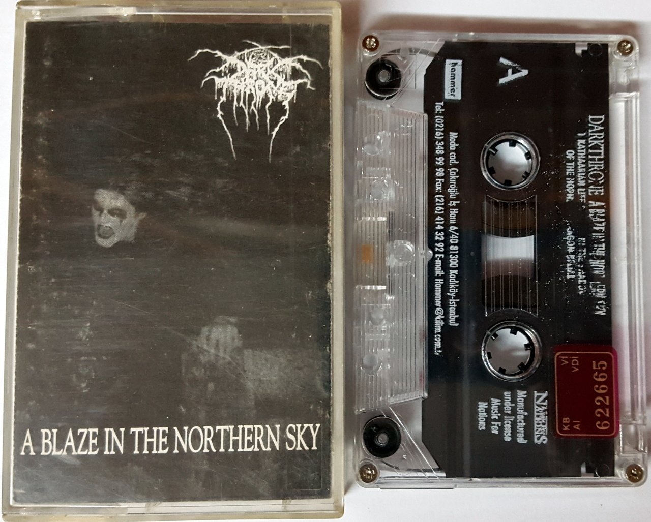 DARKTHRONE - A BLAZE IN THE NORTHERN SKY CASSETTE MADE IN TURKEY ''USED''
