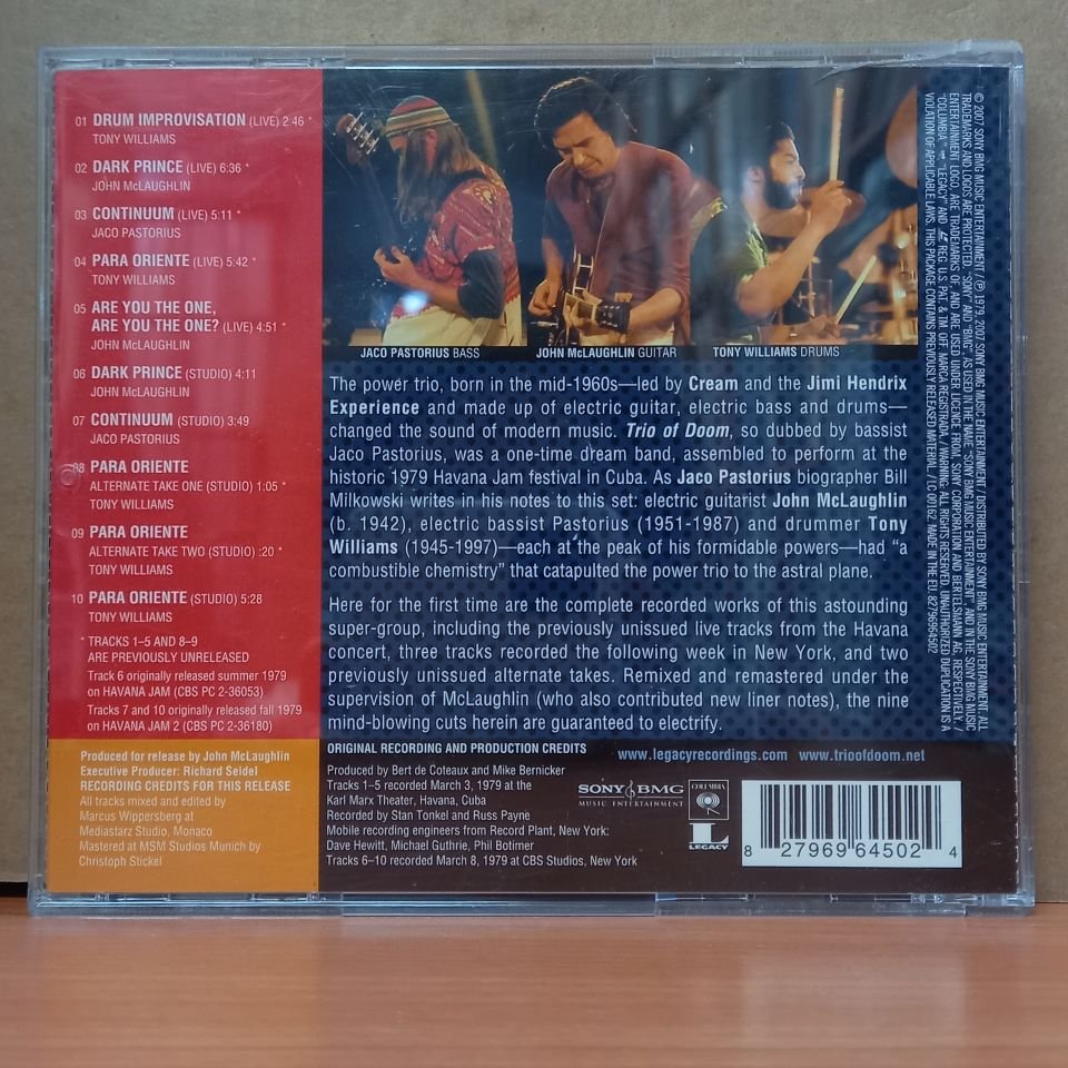 TRIO OF DOOM / JOHN MCLAUGHLIN, JACO PASTORIUS, TONY WILLIAMS (2007) - CD 2.EL