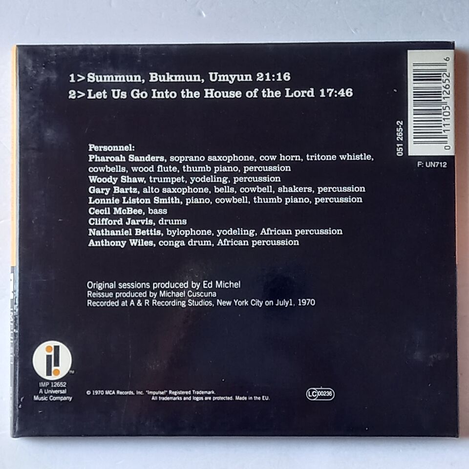 PHAROAH SANDERS – SUMMUN BUKMUN UMYUN / DEAF DUMB BLIND (1970) - CD DIGIPAK 1998 REMASTERED REISSUE 2.EL