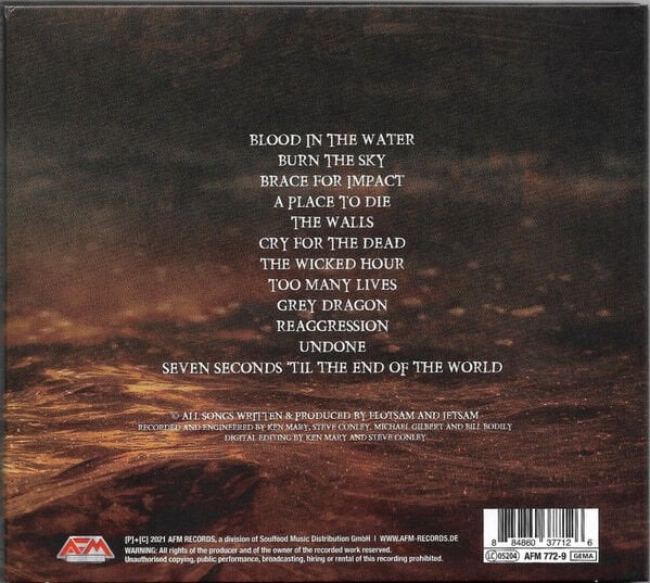 FLOTSAM AND JETSAM – BLOOD IN THE WATER (2021) - CD JEWEL CASE AMBALAJINDA SIFIR