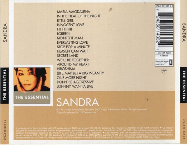 SANDRA – THE ESSENTIAL (2003) - CD JEWEL CASE AMBALAJINDA SIFIR