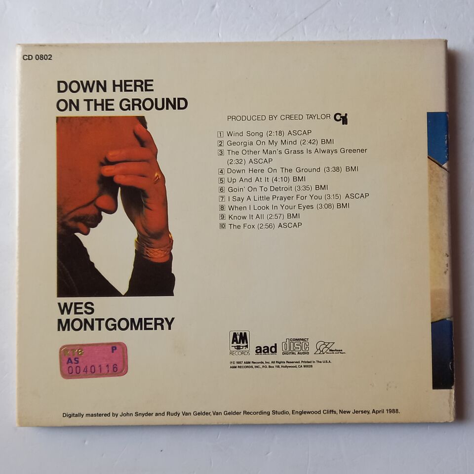 WES MONTGOMERY – DOWN HERE ON THE GROUND (1968) - CD DIGIPAK 2.EL