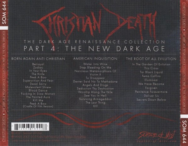 CHRISTIAN DEATH – THE DARK AGE RENAISSANCE COLLECTION PART 4: THE NEW DARK AGE (2021) - 3CD AMBALAJINDA SIFIR