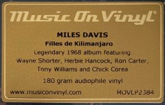 MILES DAVIS - FILLES DE KILIMANJARO (1968) - LP 180GR 2019 EDITION SIFIR PLAK