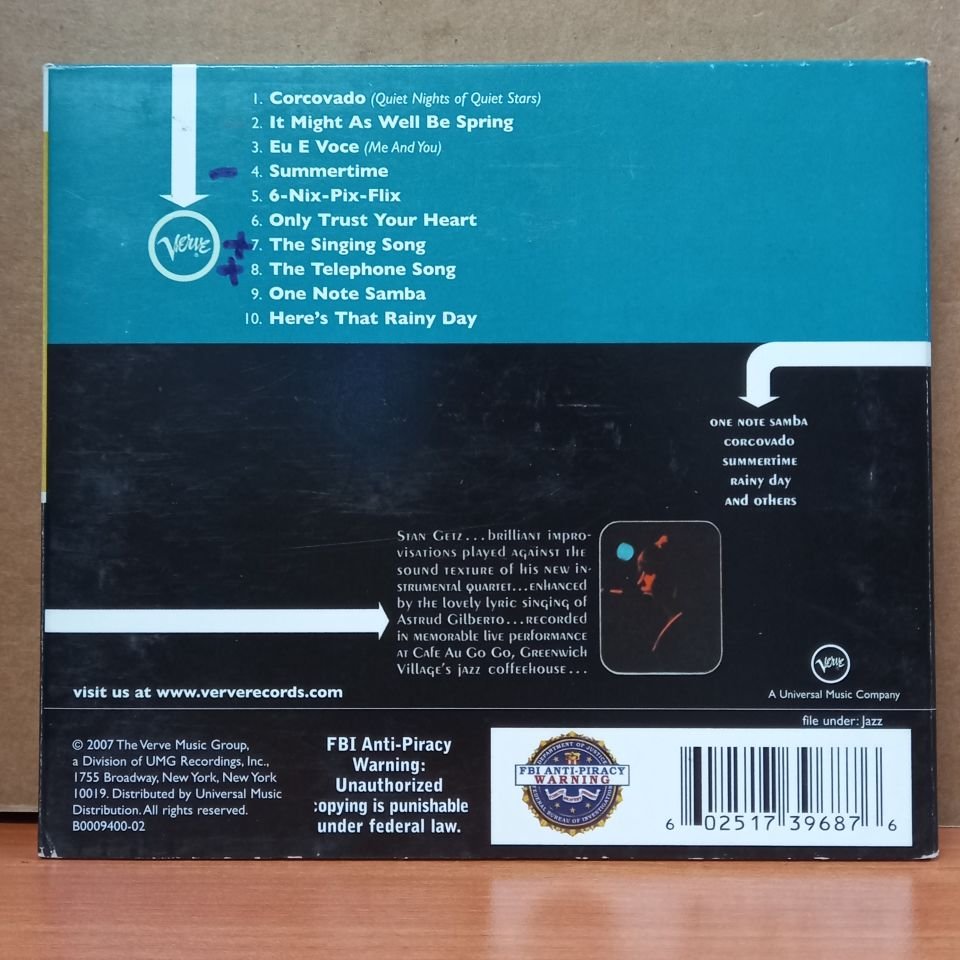 THE NEW STAN GETZ QUARTET - GETZ AU GO GO / FEATURING ASTRUD GILBERTO (2007) - CD 2.EL