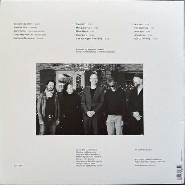 BENJAMIN LACKNER - SPINDRIFT (2025) MATHIAS EICK , MARK TURNER - LP ECM RECORDS SIFIR PLAK