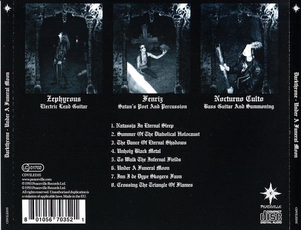 DARKTHRONE - UNDER A FUNERAL MOON (1993) - CD 2023 REISSUE AMBALAJINDA SIFIR