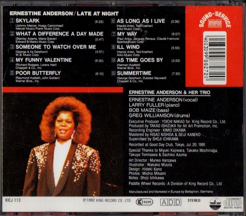 ERNESTINE ANDERSON – LATE AT NIGHT (1992) - CD VOCAL JAZZ 2.EL