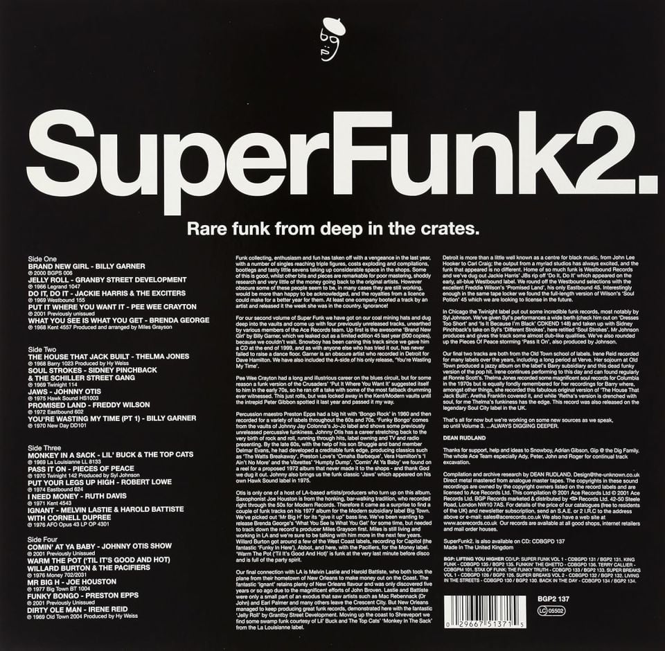SUPER FUNK 2 - VARIOUS ARTISTS (2001) - 2LP REISSUE SOUL FUNK COMPILATION SIFIR PLAK