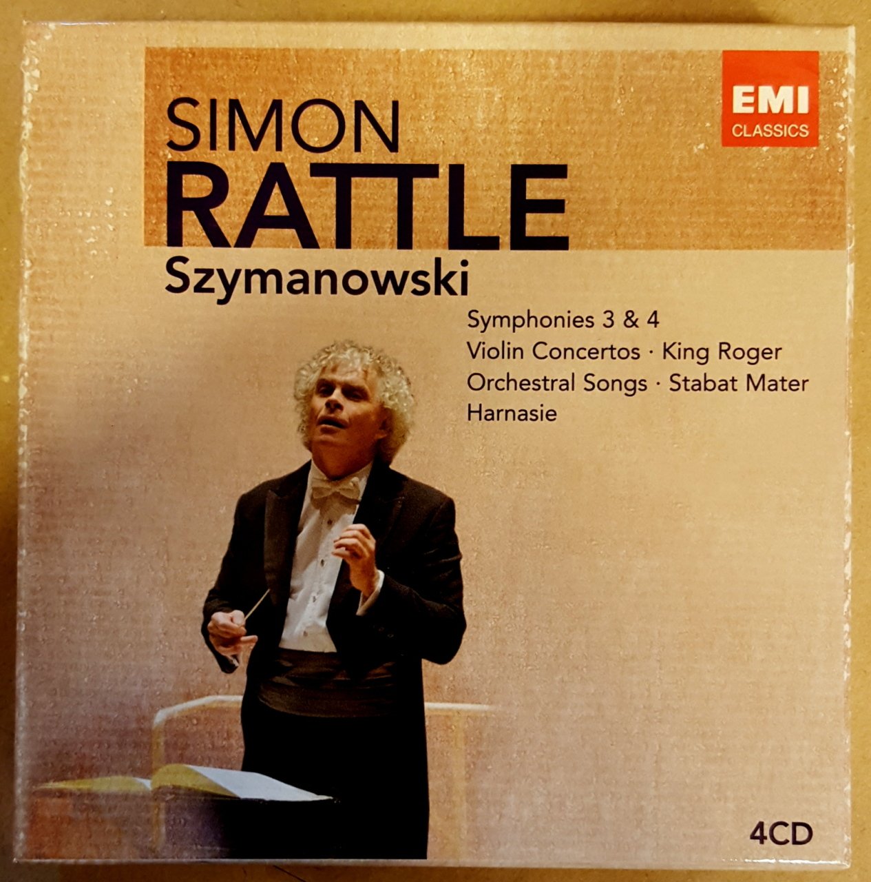 SZYMANOWSKI SYMP No 3 & 4 / VIOLIN CONCERTOS SIMON RATTLE 4CD BOX 2.EL