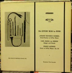 19TH CENTURY MUSIC FOR WINDS LP HUMMEL WEBER
