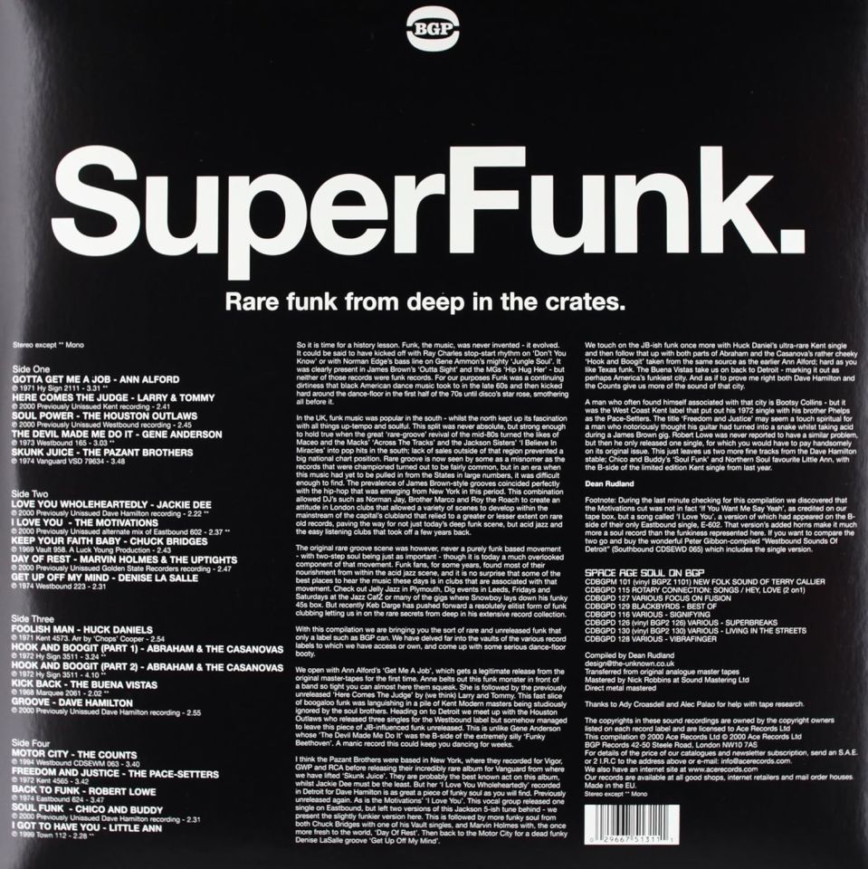 SUPER FUNK - VARIOUS ARTISTS (2000) - 2LP REISSUE SOUL FUNK COMPILATION SIFIR PLAK