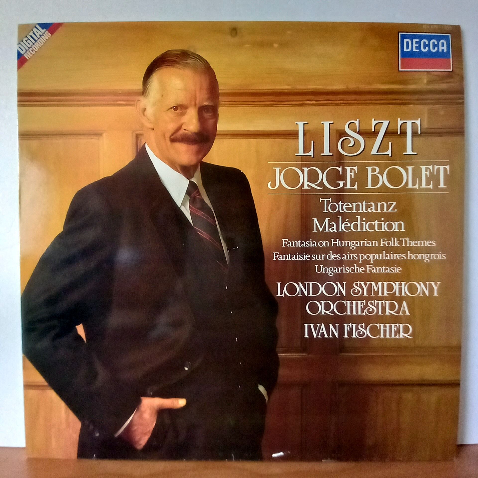 LISZT / JORGE BOLET, LONDON SYMPHONY ORCHESTRA, IVAN FISCHER – TOTENTANZ. MALEDICTION. FANTASIA ON HUNGARIAN FOLK THEMES (1985) - LP 2.EL PLAK