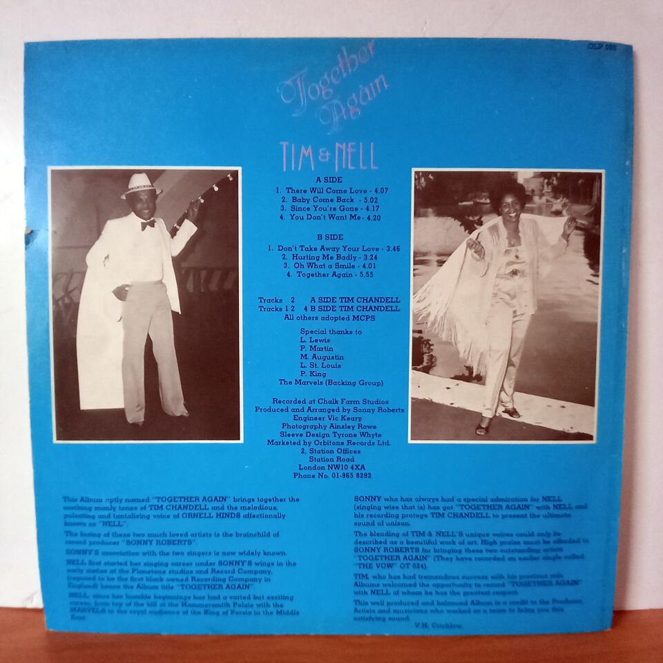 TIM CHANDELL & ORNELL HINDS – TOGETHER AGAIN (1980) - LP 2.EL PLAK