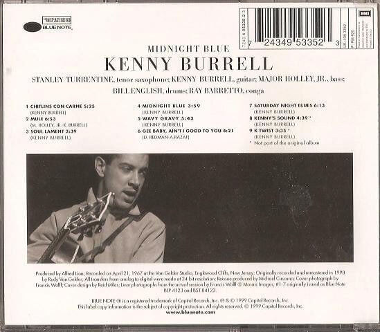 KENNY BURRELL – MIDNIGHT BLUE (1963) - CD REMASTERED 1999 REISSUE JEWEL CASE AMBALAJINDA SIFIR